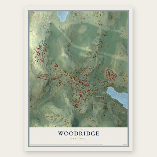 Woodridge, New York map print, the full design