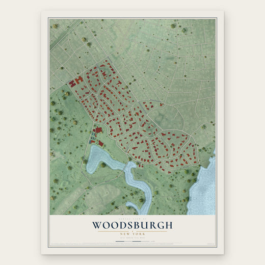 Woodsburgh, New York map print, the full design