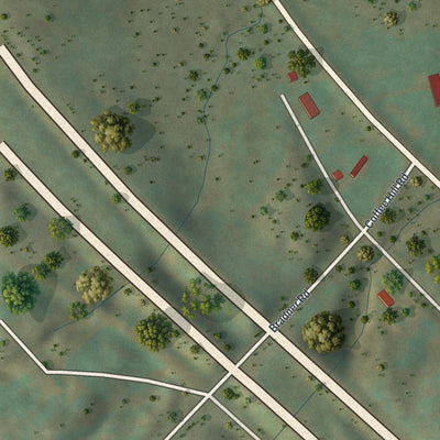 Close-up of the map of Woodsville, New York print showing street and building detail