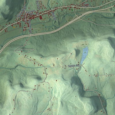 Close-up 2 of the Worcester, New York map artwork