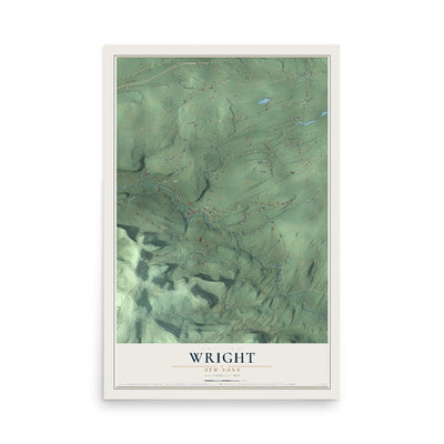 Wright, New York map print, 12" x 18" Archival Matte Print mockup