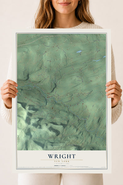 Wright, New York map print, 18" x 24" Archival Matte Print mockup