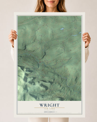 Wright, New York map print, 24" x 36" Archival Matte Print mockup