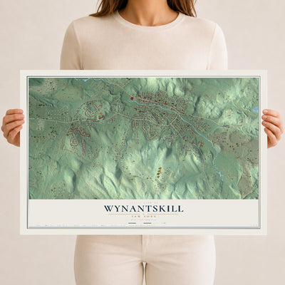 Wynantskill, New York map print, 12" x 18" Archival Matte Print mockup