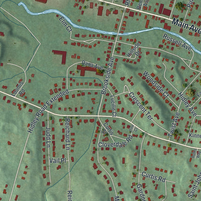 Close-up 1 of the Wynantskill, New York map artwork