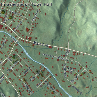 Close-up 2 of the Wynantskill, New York map artwork