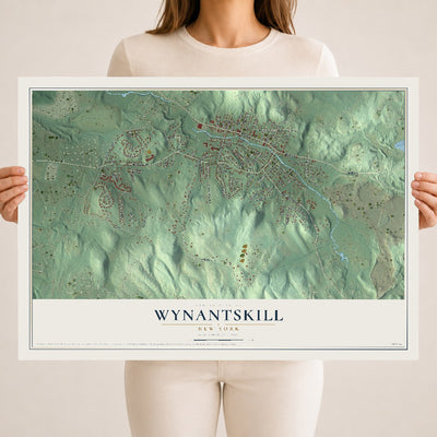 Wynantskill, New York map print, 18" x 24" Archival Matte Print mockup