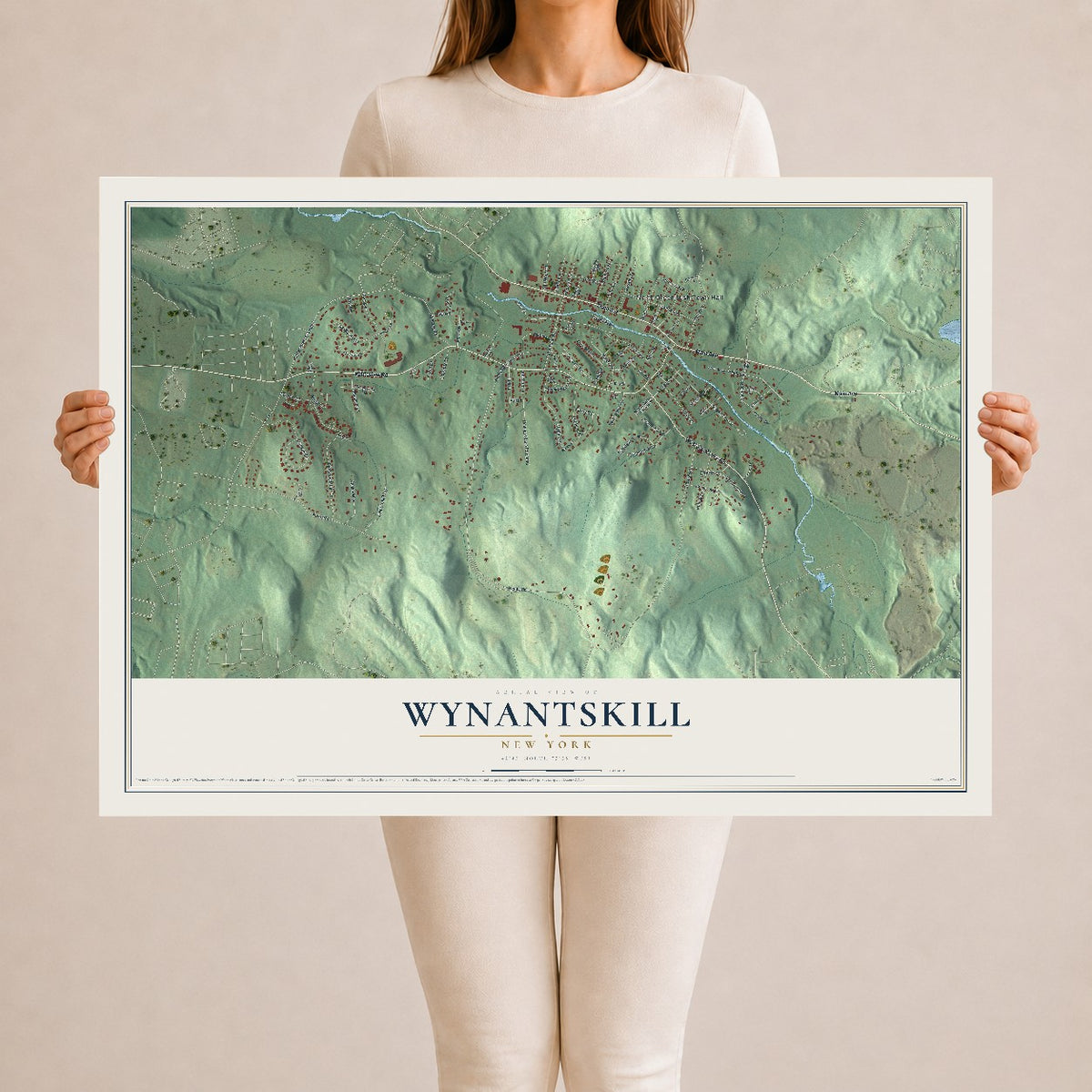 Wynantskill, New York map print, 24" x 36" Archival Matte Print mockup