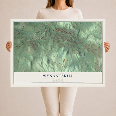 Wynantskill, New York map print, 24" x 36" Archival Matte Print mockup
