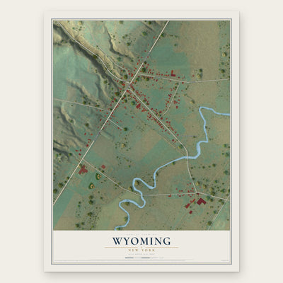 Wyoming, New York map print, the full design