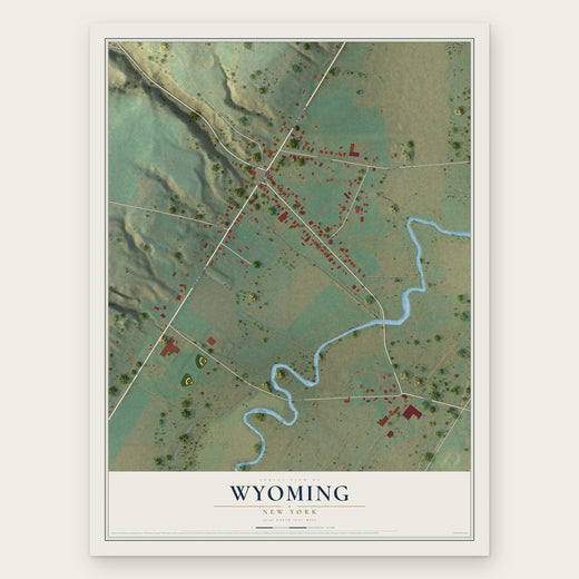 Wyoming, New York map print, the full design