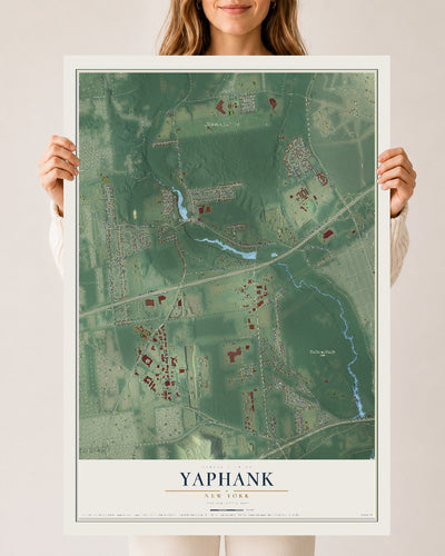 Yaphank, New York map print, 24" x 36" Archival Matte Print mockup