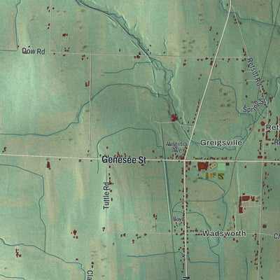 Close-up 1 of the York, New York map artwork