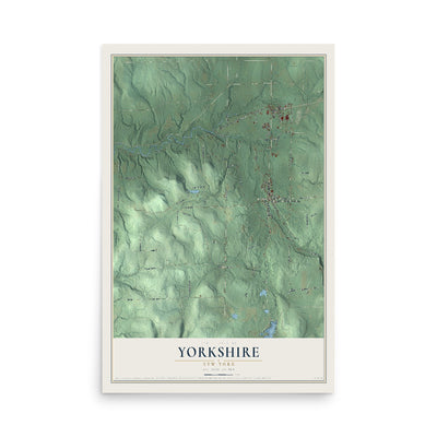 Yorkshire, New York map print, 12" x 18" Archival Matte Print mockup