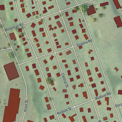 Close-up 1 of the Yorktown Heights, New York map artwork
