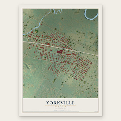 Yorkville, New York map print, the full design