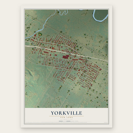 Yorkville, New York map print, the full design