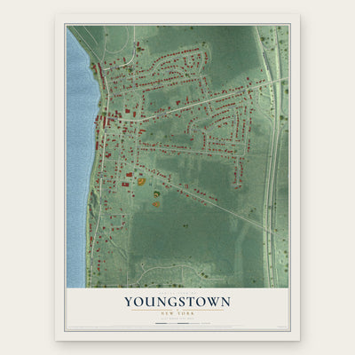 Youngstown, New York map print, the full design