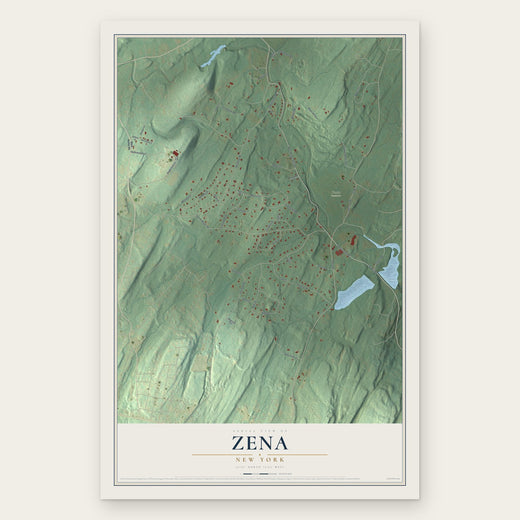 Zena, New York map print, the full design