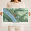 Map of Addyston, Ohio, 12 x 18 inch unframed archival matte print