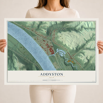 Map of Addyston, Ohio, 18 x 24 inch unframed archival matte print