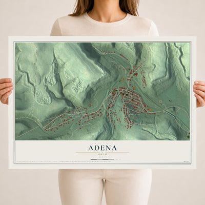 Map of Adena, Ohio, 18 x 24 inch unframed archival matte print