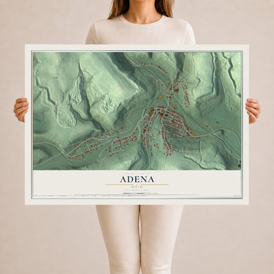 Map of Adena, Ohio, 24 x 36 inch unframed archival matte print
