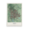 Map of Akron, Ohio, 12 x 18 inch unframed archival matte print