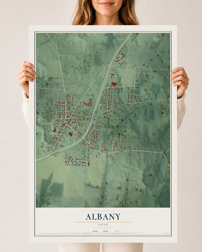 Map of Albany, Ohio, 24 x 36 inch unframed archival matte print