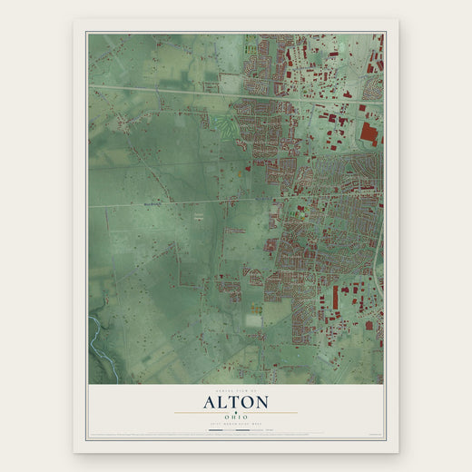 Alton, Ohio map print, the full design