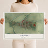 Map of Amanda, Ohio, 12 x 18 inch unframed archival matte print
