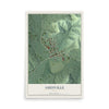 Map of Amesville, Ohio, 12 x 18 inch unframed archival matte print