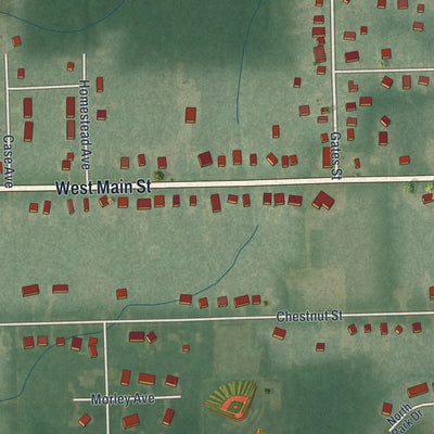 Second close-up of the map of Andover, Ohio print showing more streets and buildings