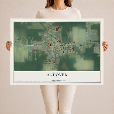 Map of Andover, Ohio, 24 x 36 inch unframed archival matte print
