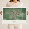 Map of Anna, Ohio, 12 x 18 inch unframed archival matte print