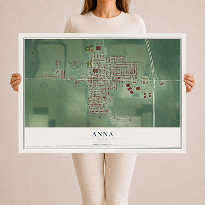 Map of Anna, Ohio, 24 x 36 inch unframed archival matte print
