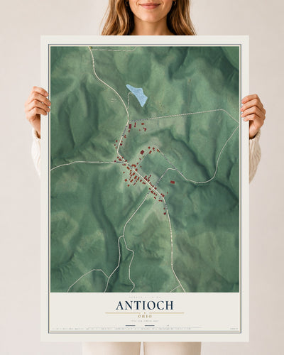 Map of Antioch, Ohio, 24 x 36 inch unframed archival matte print