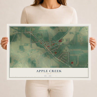 Map of Apple Creek, Ohio, 12 x 18 inch unframed archival matte print