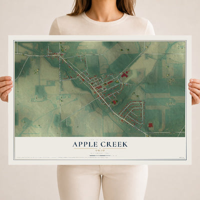 Map of Apple Creek, Ohio, 18 x 24 inch unframed archival matte print