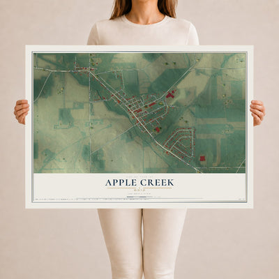 Map of Apple Creek, Ohio, 24 x 36 inch unframed archival matte print