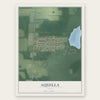 Aquilla, Ohio map print, the full design
