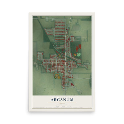 Map of Arcanum, Ohio, 12 x 18 inch unframed archival matte print