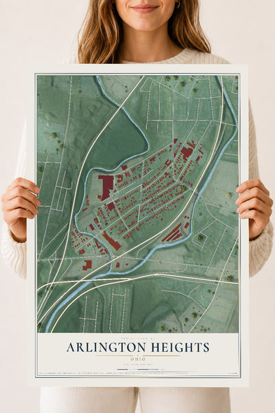 Map of Arlington Heights, Ohio, 18 x 24 inch unframed archival matte print