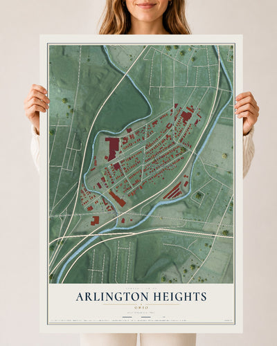 Map of Arlington Heights, Ohio, 24 x 36 inch unframed archival matte print