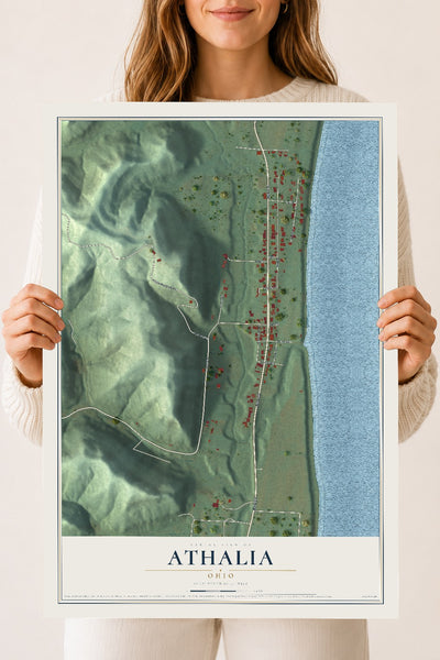 Map of Athalia, Ohio, 18 x 24 inch unframed archival matte print