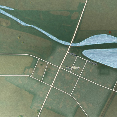 Second close-up of the map of Attica, Ohio print showing more streets and buildings
