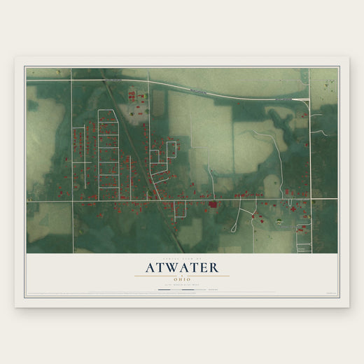 Atwater, Ohio map print, the full design