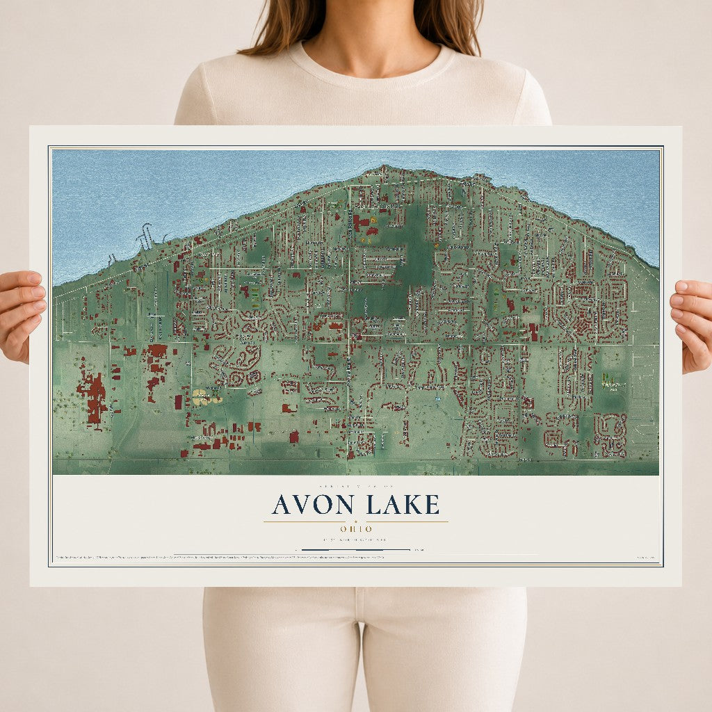 Map of Avon Lake, Ohio, 18 x 24 inch unframed archival matte print
