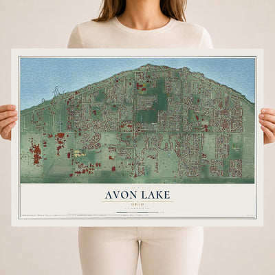Map of Avon Lake, Ohio, 18 x 24 inch unframed archival matte print