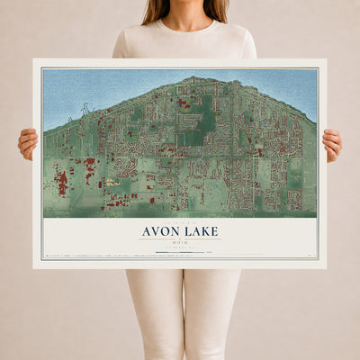 Map of Avon Lake, Ohio, 24 x 36 inch unframed archival matte print